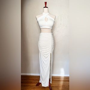 Brami top and maxi skirt set in White from Classy Network size M